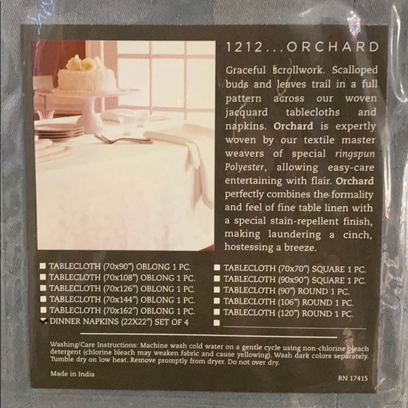 Sferra Orchard Dinner Napkins - Picture 3 of 3